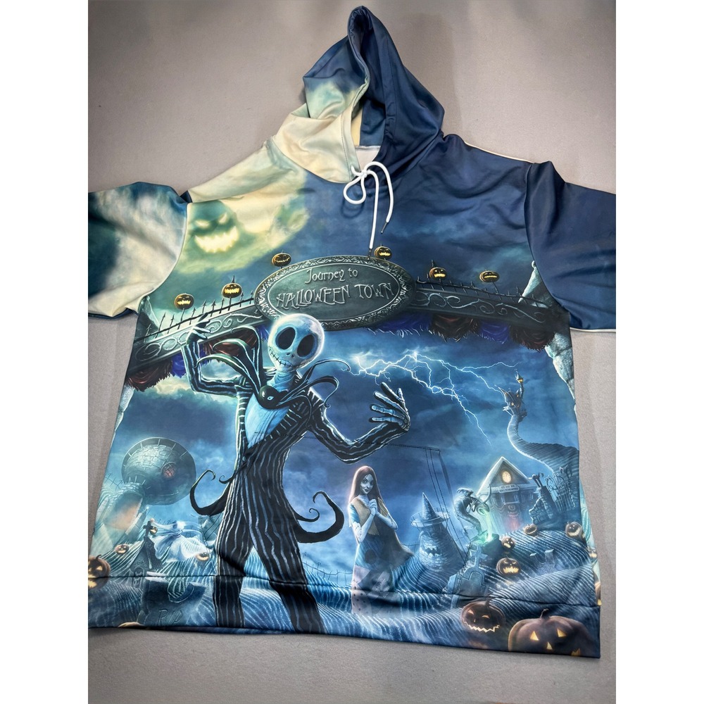 Nightmare Before Christmas Jack Sally Halloween Town All Over Print Hoodie 3XL